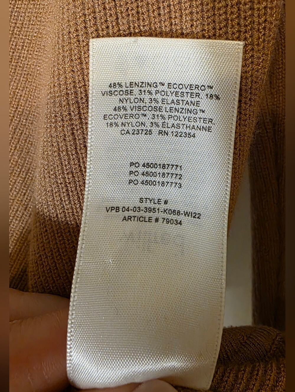 Aritzia Wilfred Tuscany Sweater In Camel Size Small - Picture 6 of 7